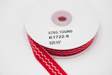 Center Stitched Woven Ribbon_K1722-9-1_red